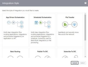 Selection of Scheduled Orchestration, in the Integration Pane | HCM