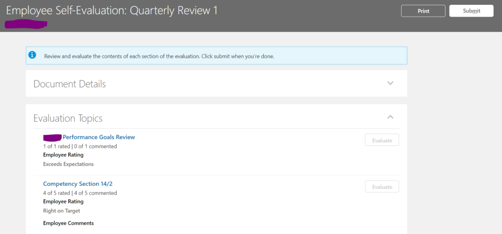 Employee Self Evaluation 