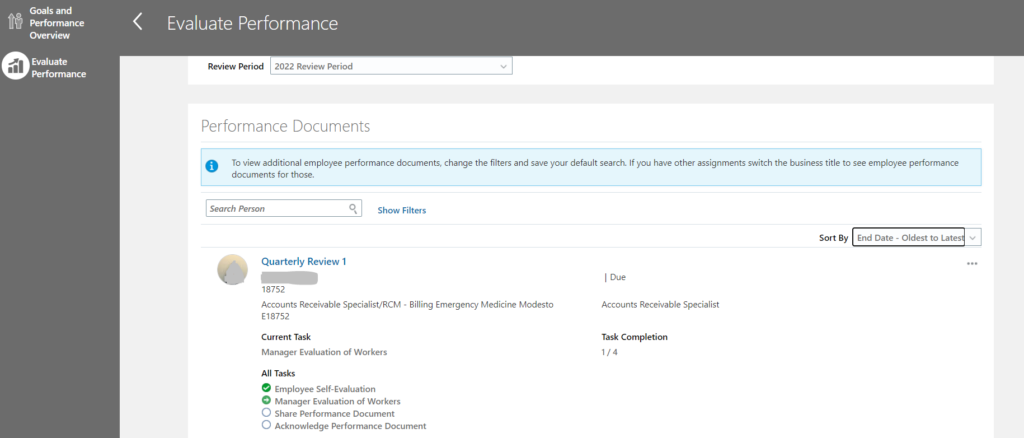 Goals & Performance Overview- Evaluate Performance